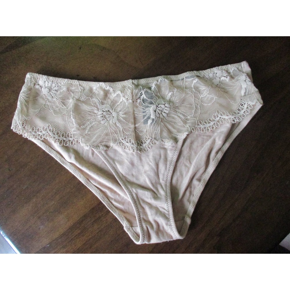 Natori Nude Beige Floral Lace Bikini Panties Size Small